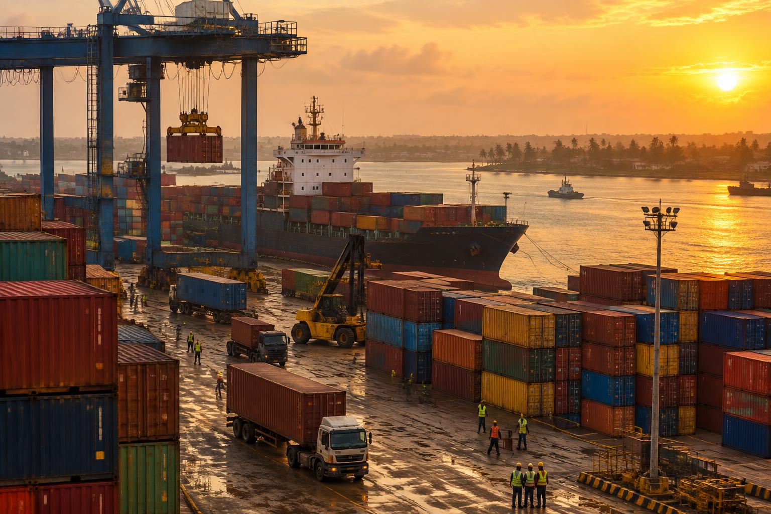 Shipping route to Cameroon