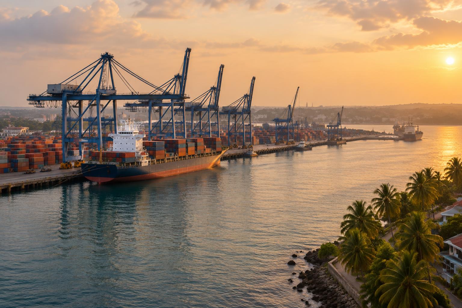 Shipping route to Kenya