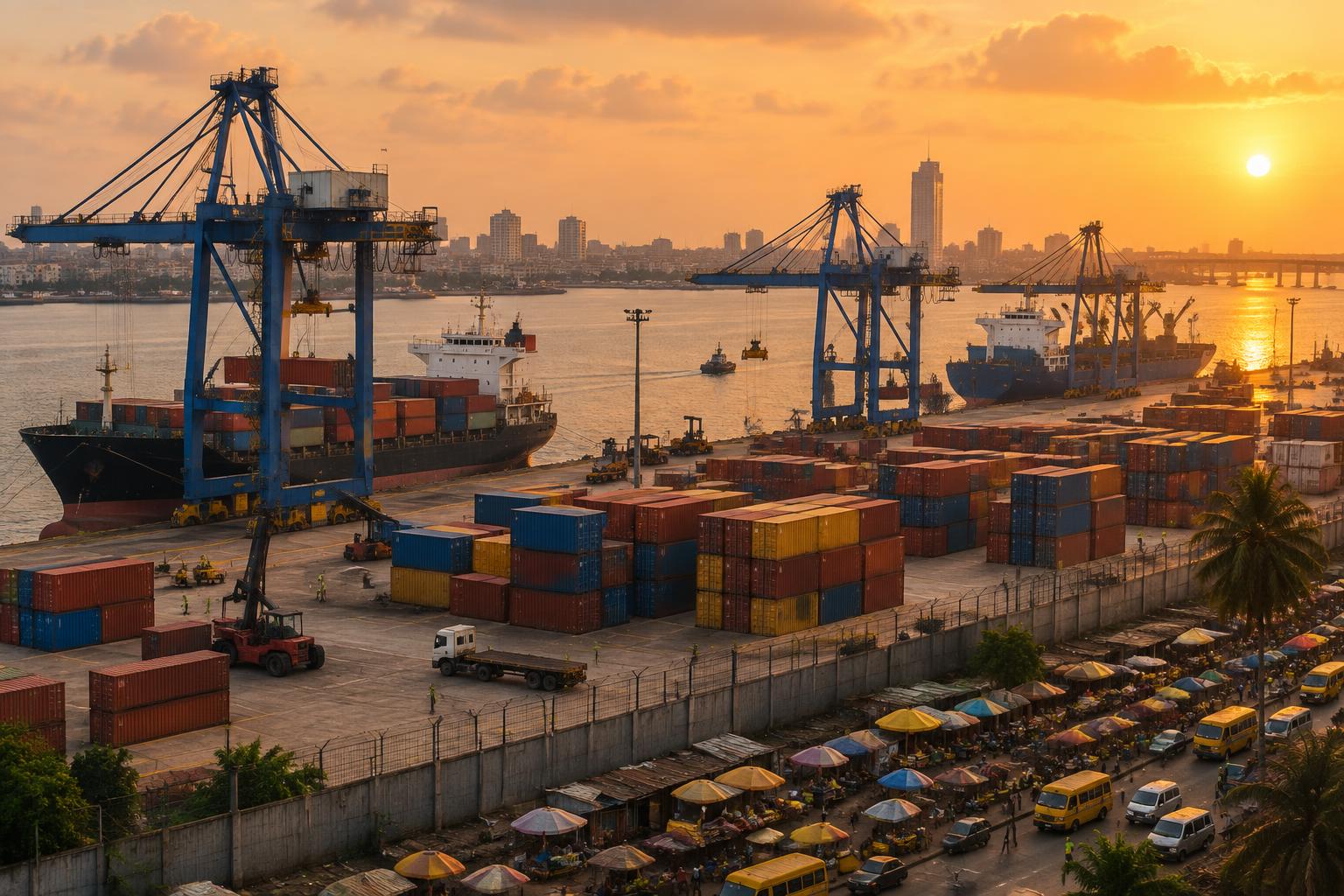 Shipping route to Nigeria